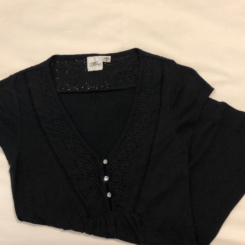 Black top with fancy buttons
